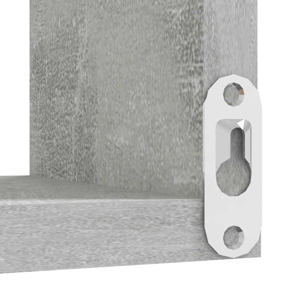 vidaXL Veggmonterte hjørnehyller 2 stk betonggrå 40x40x50 cm sponplate