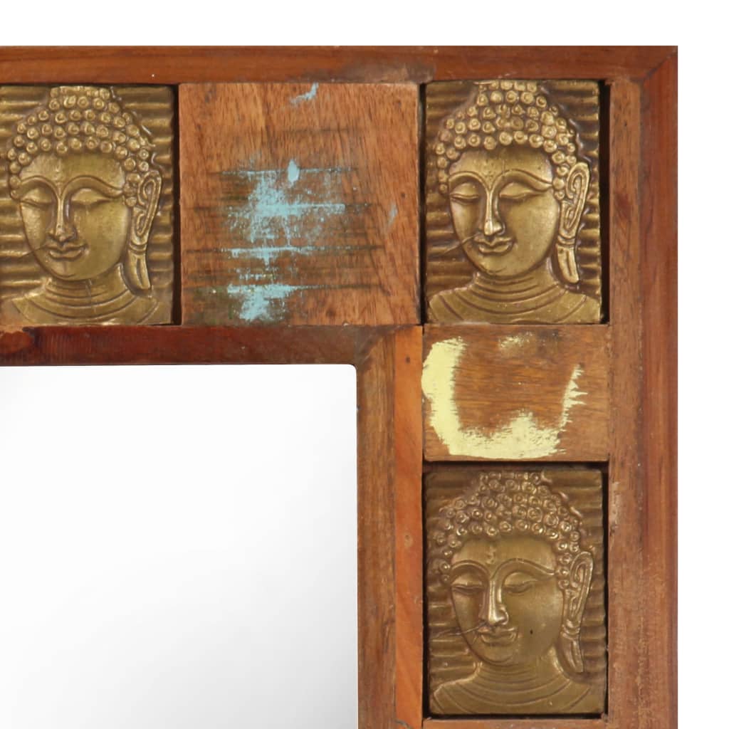 vidaXL Speil med Buddha-motiver 50x80 cm gjenvunnet tre