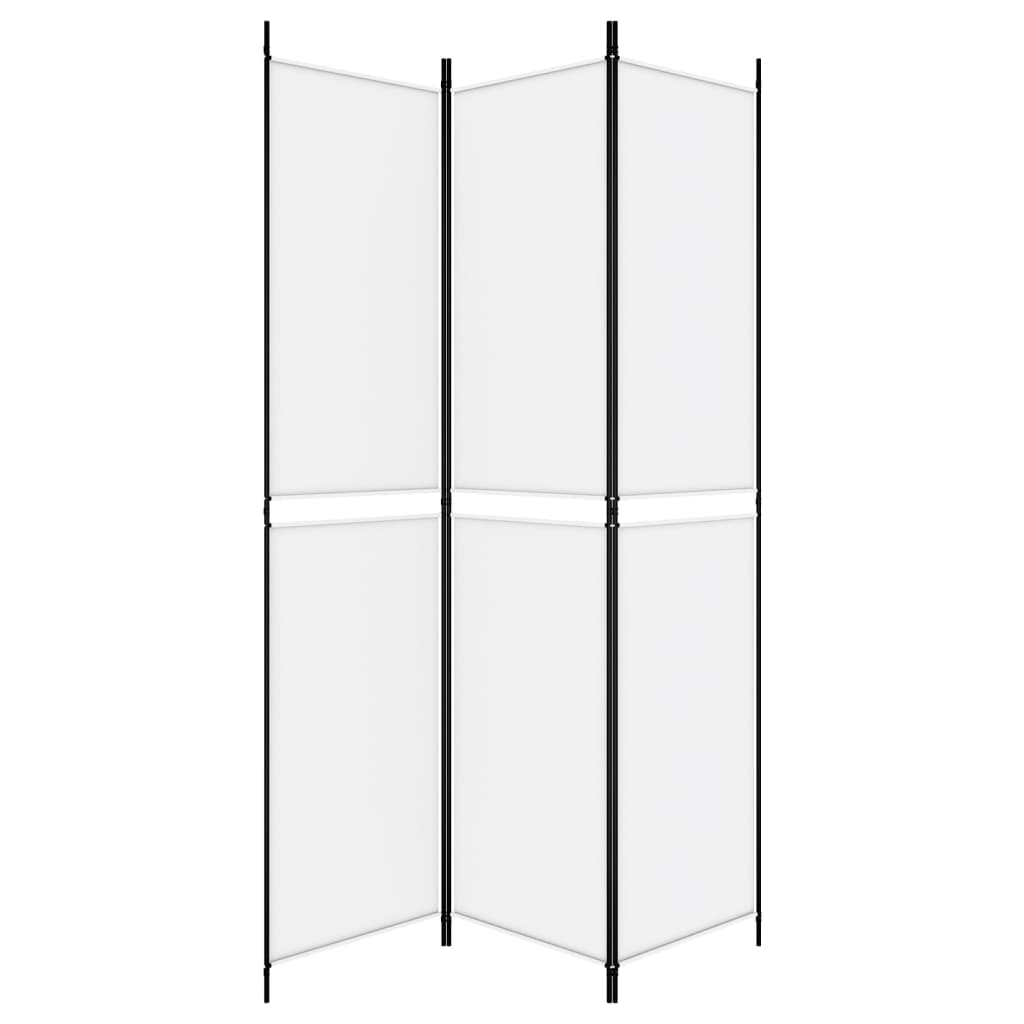 vidaXL Romdeler 3 paneler hvit 150x220 cm stoff