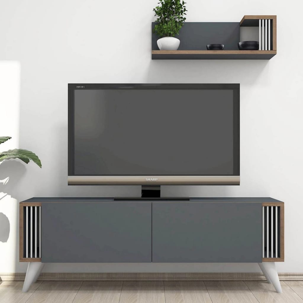 Homemania TV-benk Nicol 120x31x42 cm antrasitt