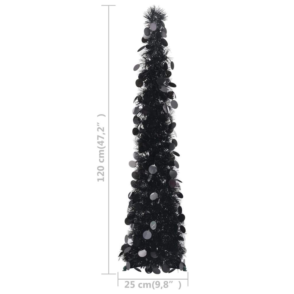 vidaXL Pop-up kunstig juletre svart 120 cm PET