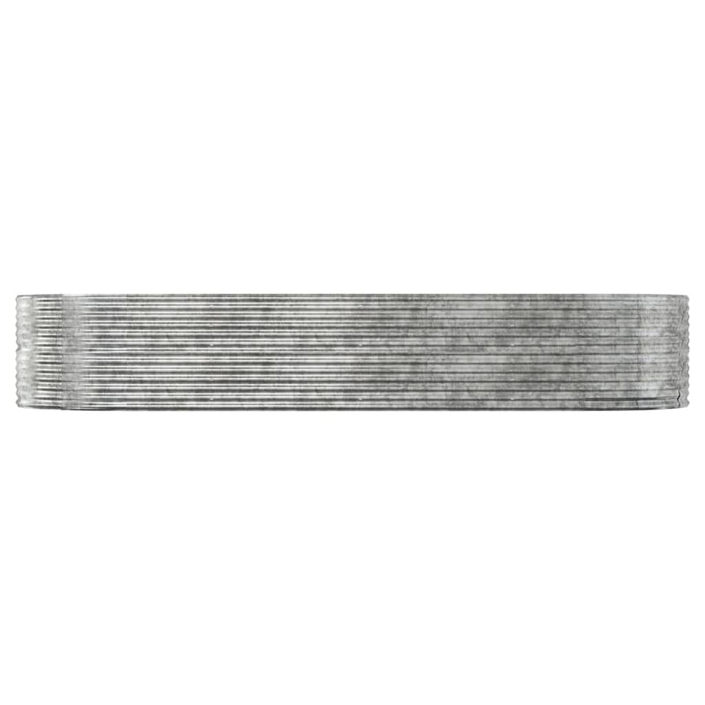 vidaXL Høybed sølv 367x140x68 cm pulverlakkert stål