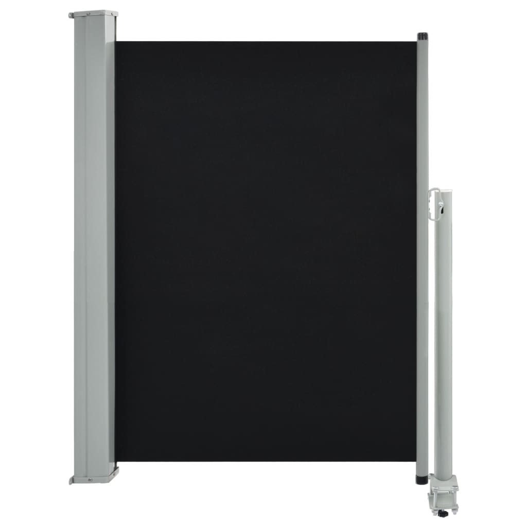 vidaXL Uttrekkbar sidemarkise 100x300 cm svart