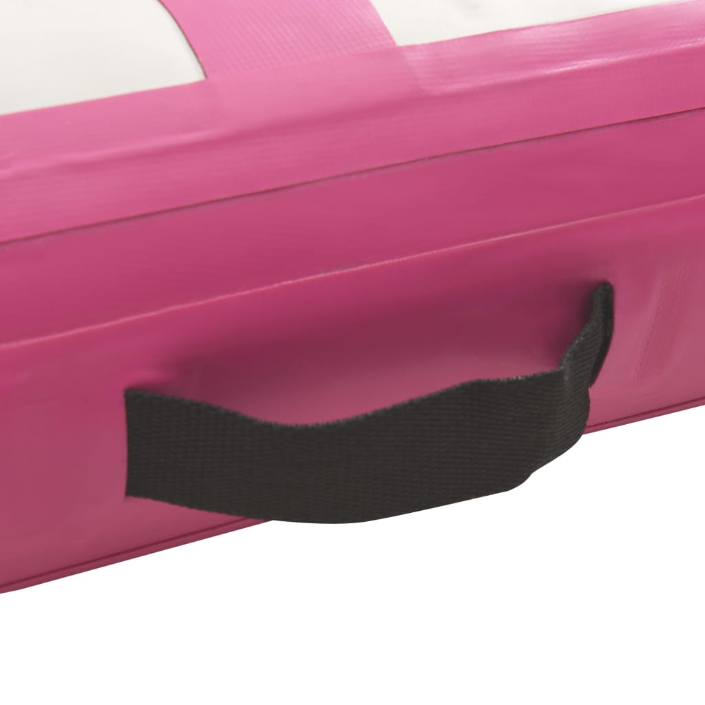 vidaXL Oppblåsbar gymnastikkmatte med pumpe 200x200x20 cm PVC rosa