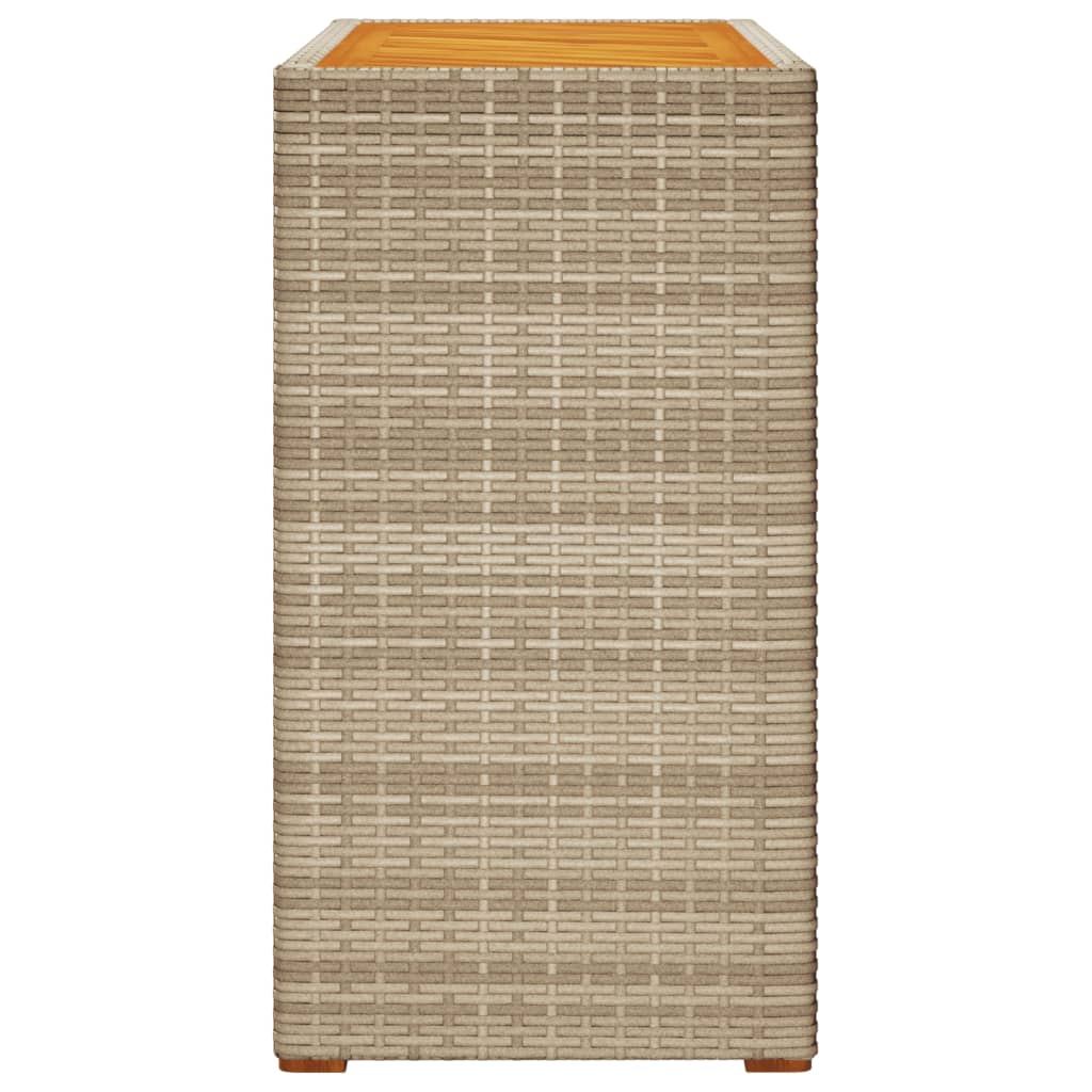 vidaXL Hagebord med treplate beige 100x40x75 cm polyrotting