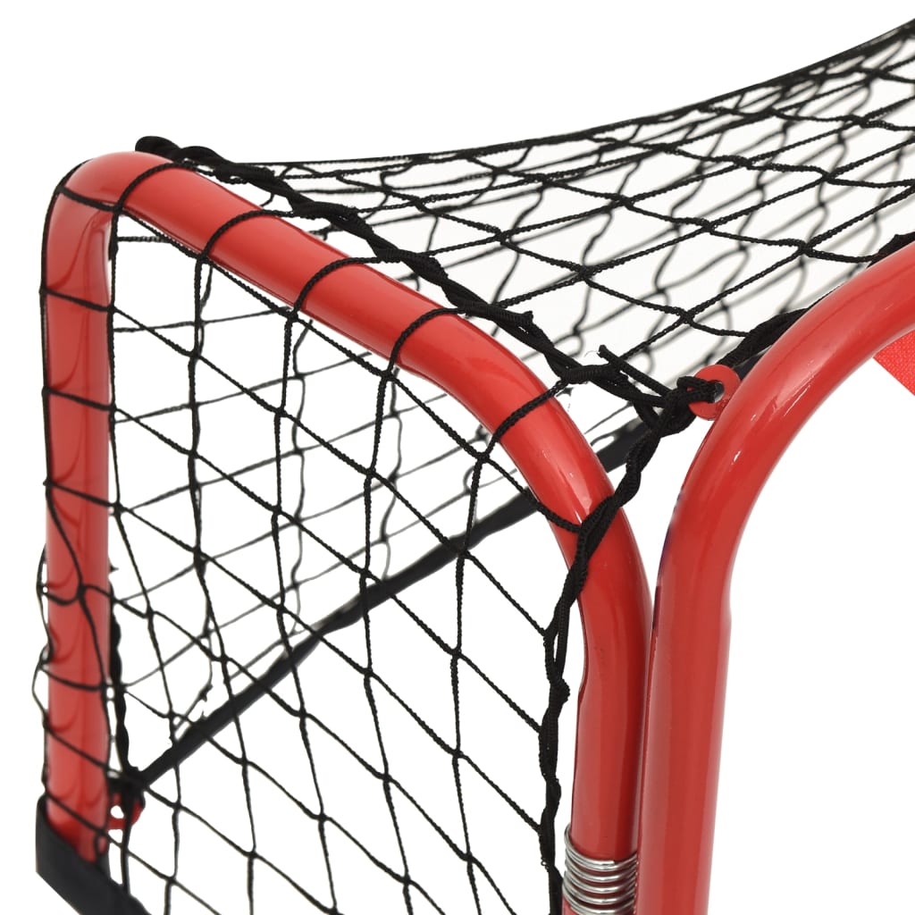 vidaXL Hockeymål med nett rød og svart 68x32x47 cm stål og polyester