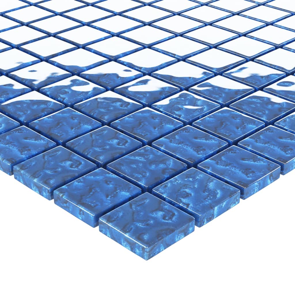 vidaXL Mosaikkfliser 22 stk blå 30x30 cm glass