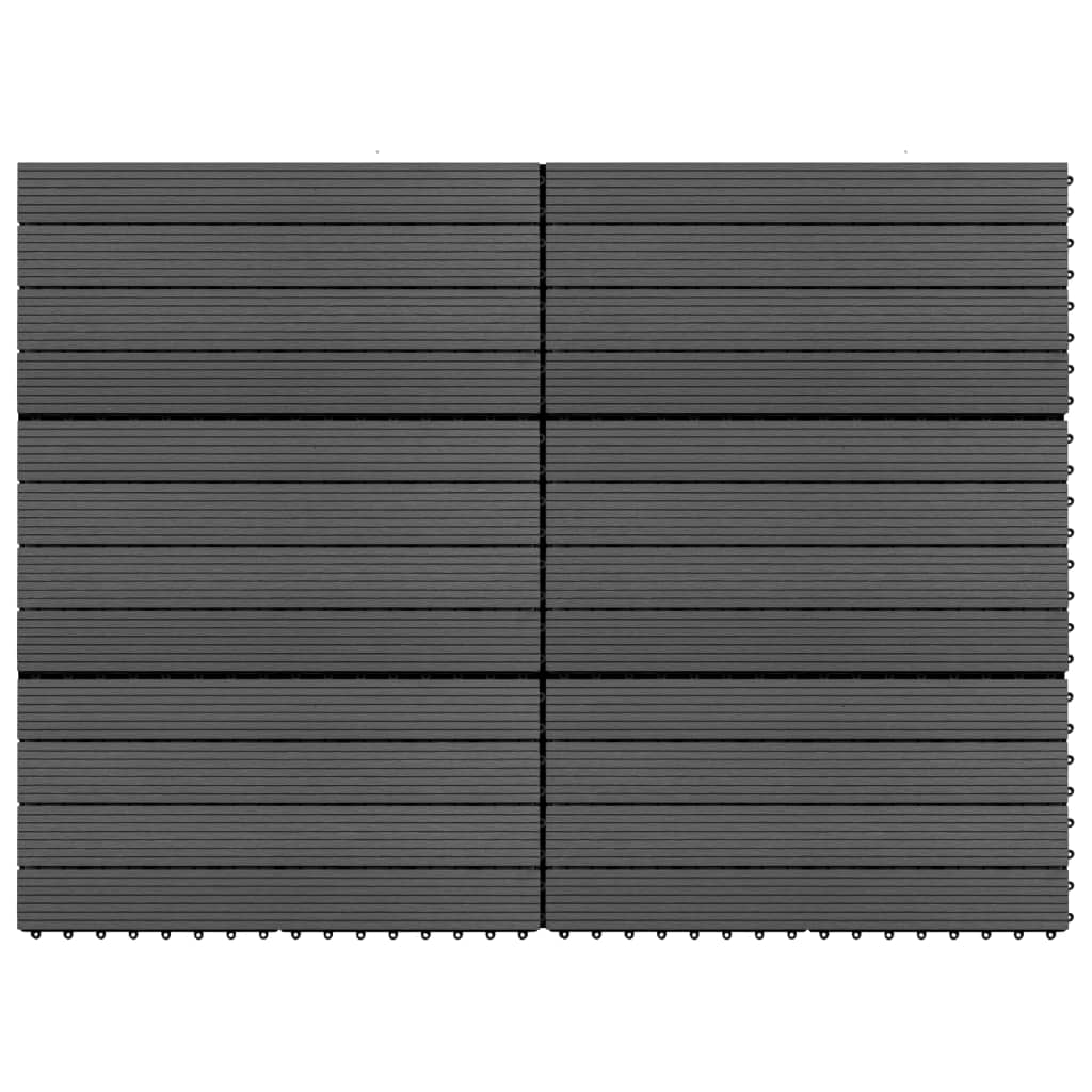 vidaXL Terrassebord 6 stk WPC 60x30 cm 1,08 m² svart