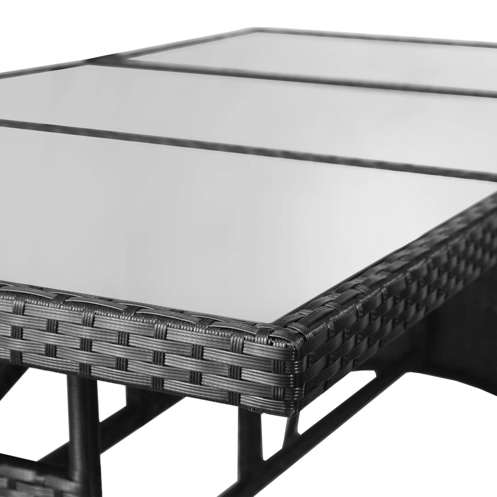 vidaXL Hagebord svart 170x80x74 cm polyrotting