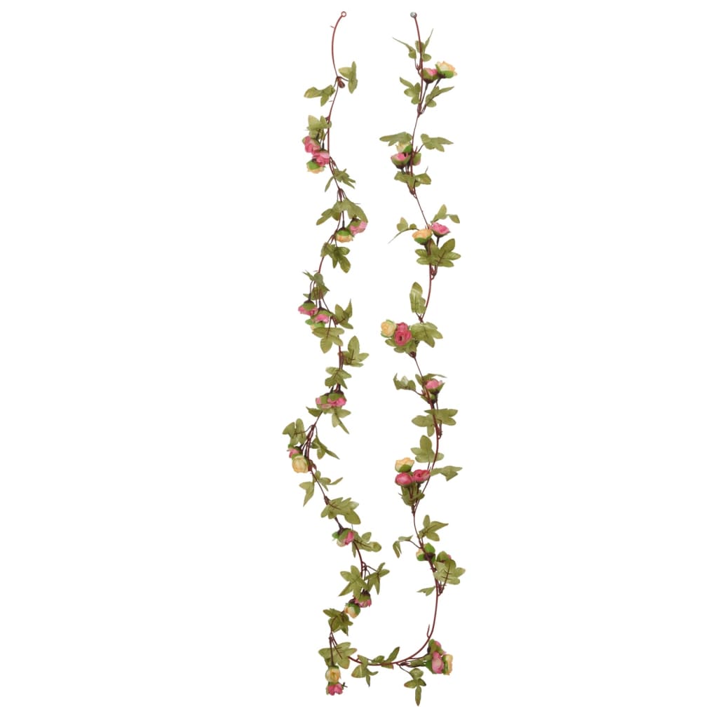 vidaXL Kunstige blomsterkranser 6 stk rosa 215 cm