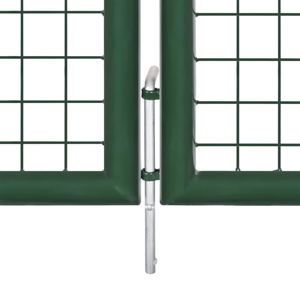 vidaXL Nettinghageport stål 400x100 cm grønn