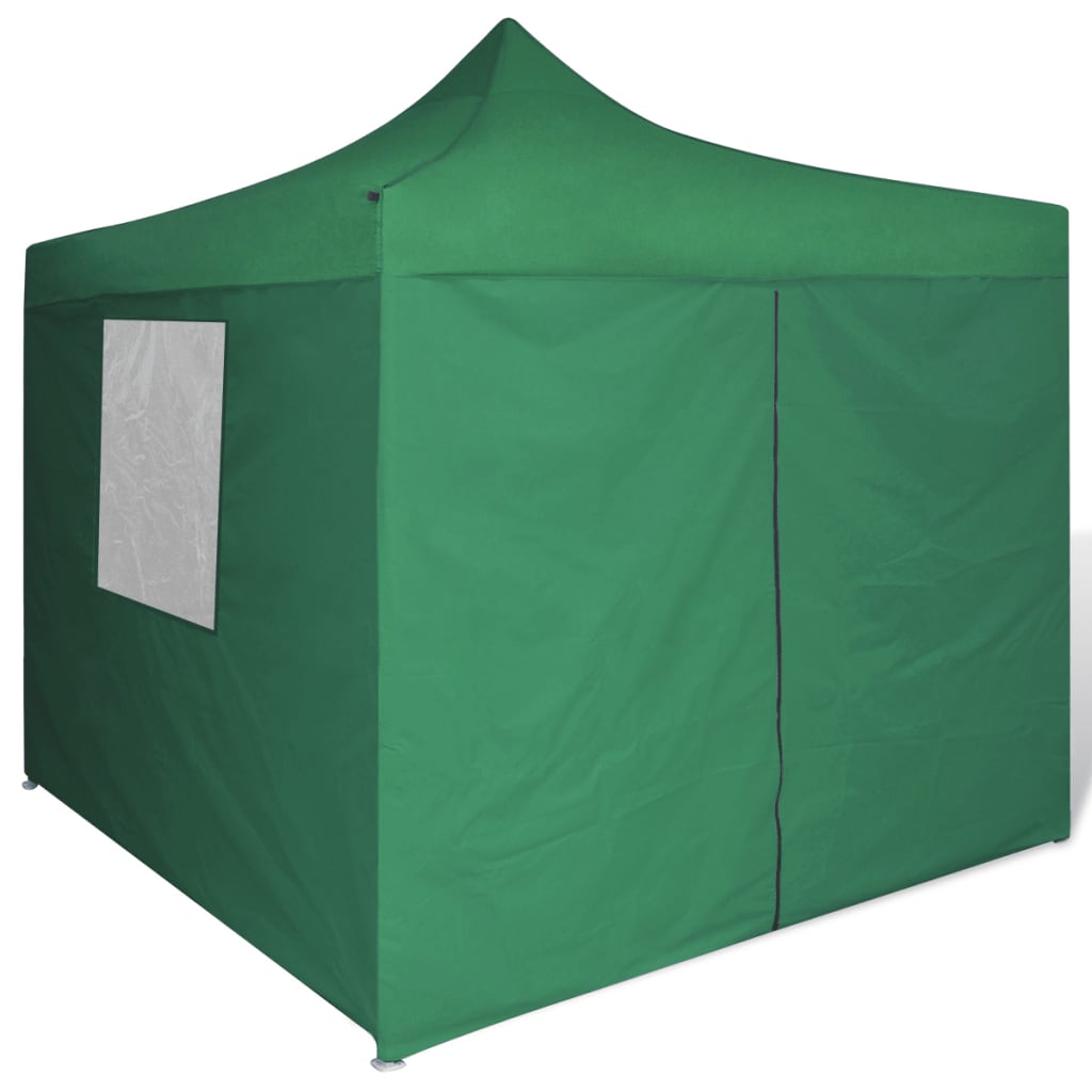 vidaXL Sammenleggbart telt med 4 vegger 3 x 3 m grønn