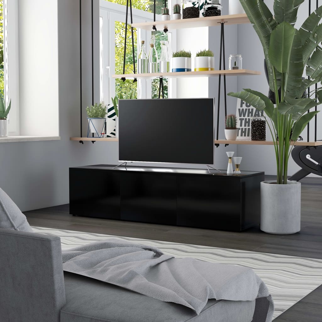 vidaXL TV-benk svart 120x34x30 cm sponplate