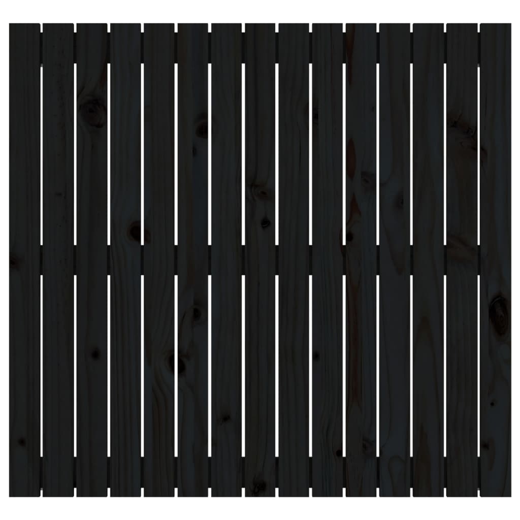 vidaXL Veggmontert sengegavl svart 95,5x3x90 cm heltre furu