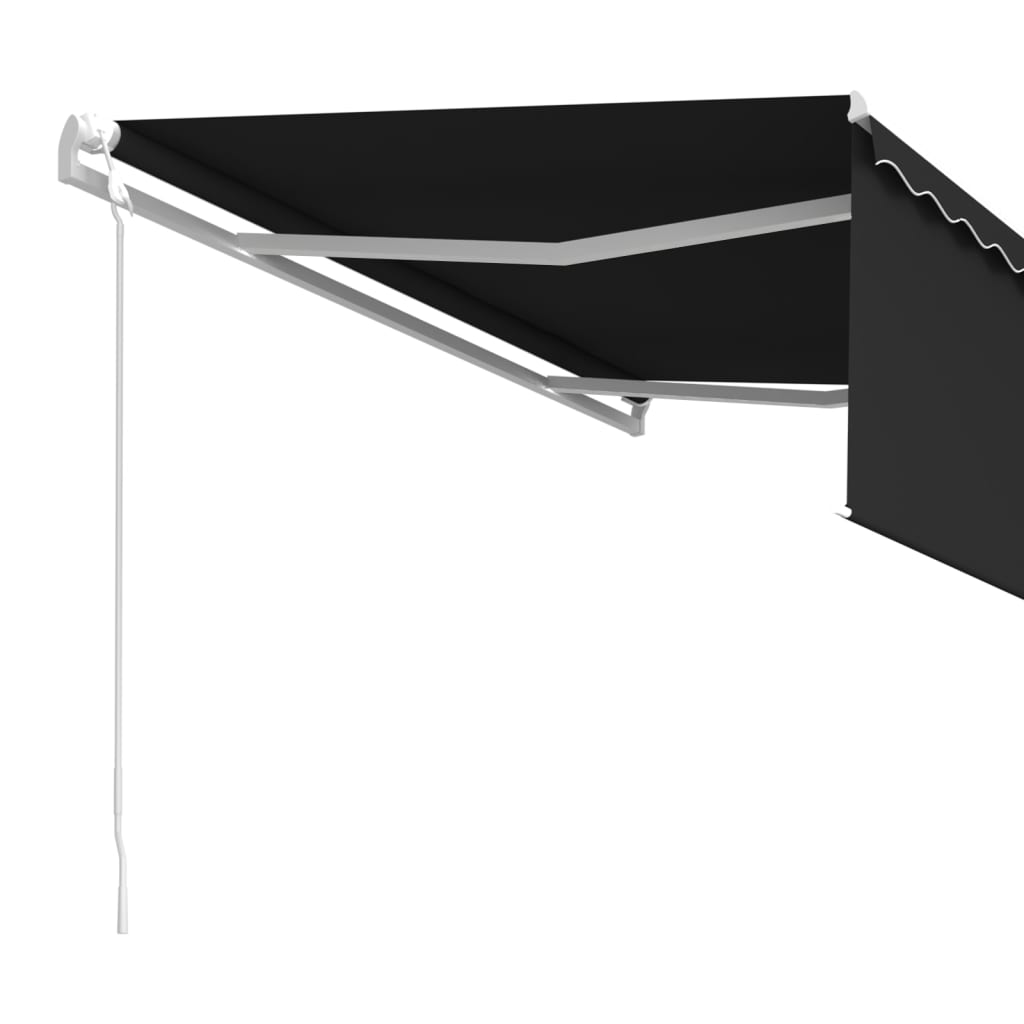 vidaXL Automatisk uttrekkbar markise med rullegardin 4,5x3 m antrasitt