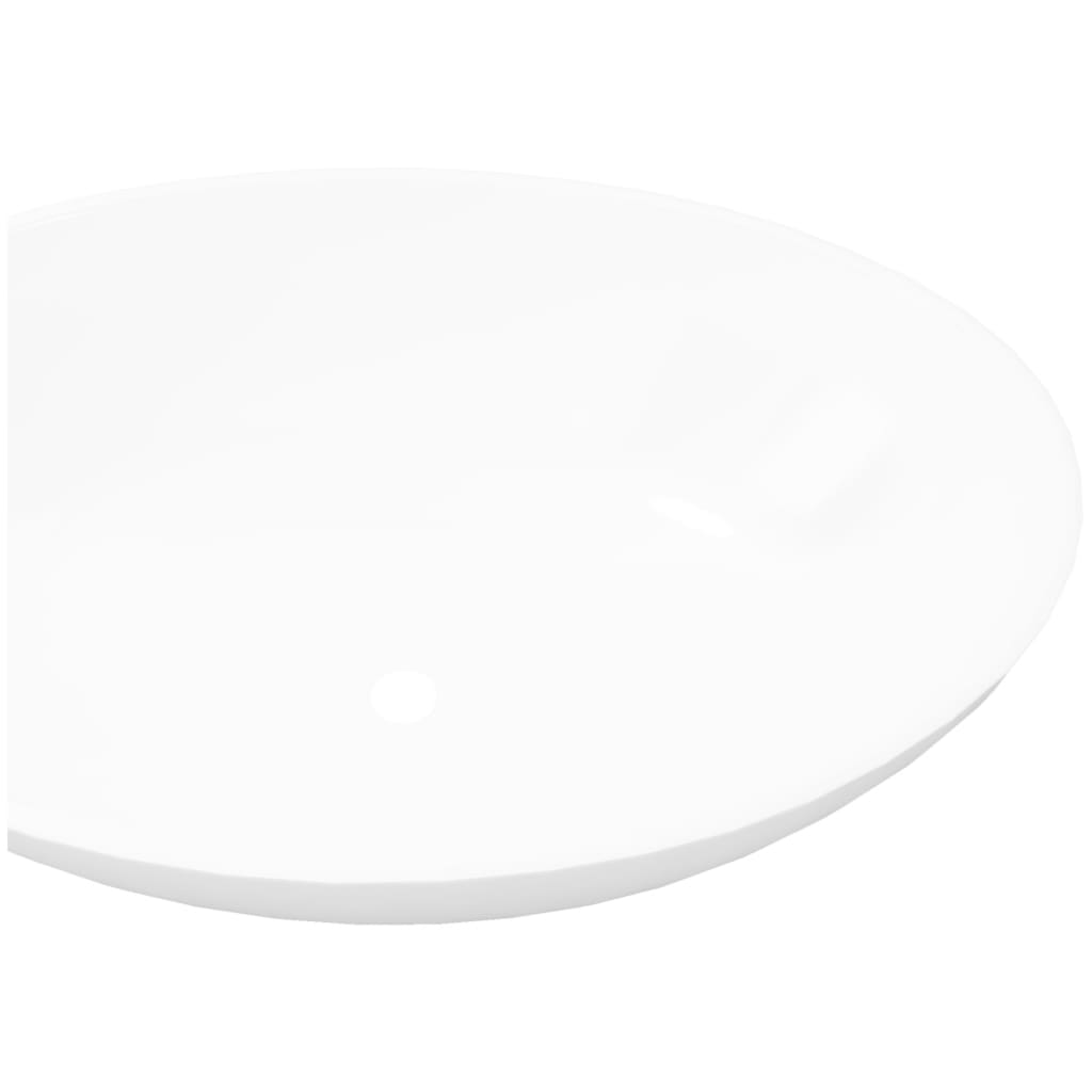 vidaXL Luksusservant keramisk oval hvit 40 x 33 cm
