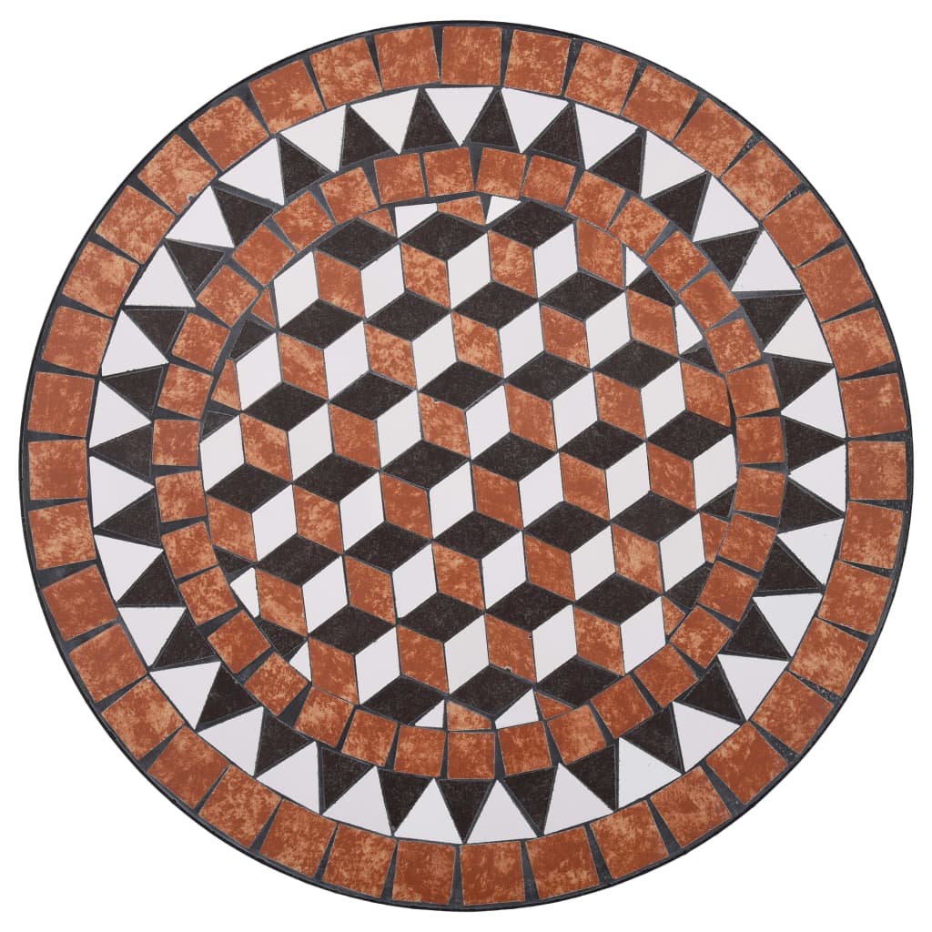 vidaXL Mosaikkbistrobord brun 60 cm keramikk