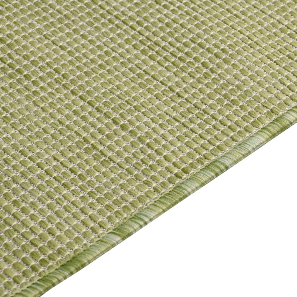 vidaXL Utendørs flatvevd teppe 80x150 cm grønn