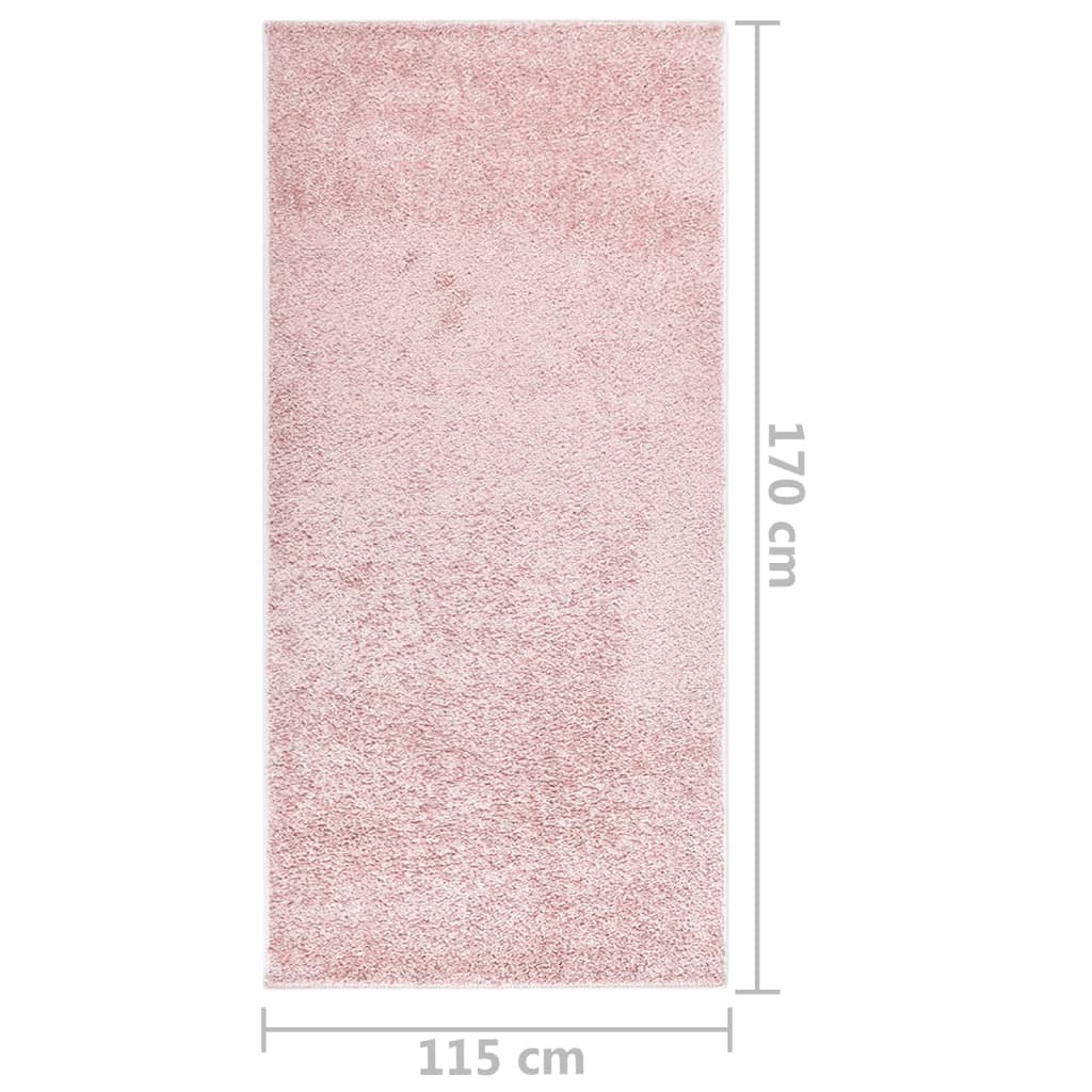vidaXL Mykt luvteppe 115x170 cm sklisikker rosa