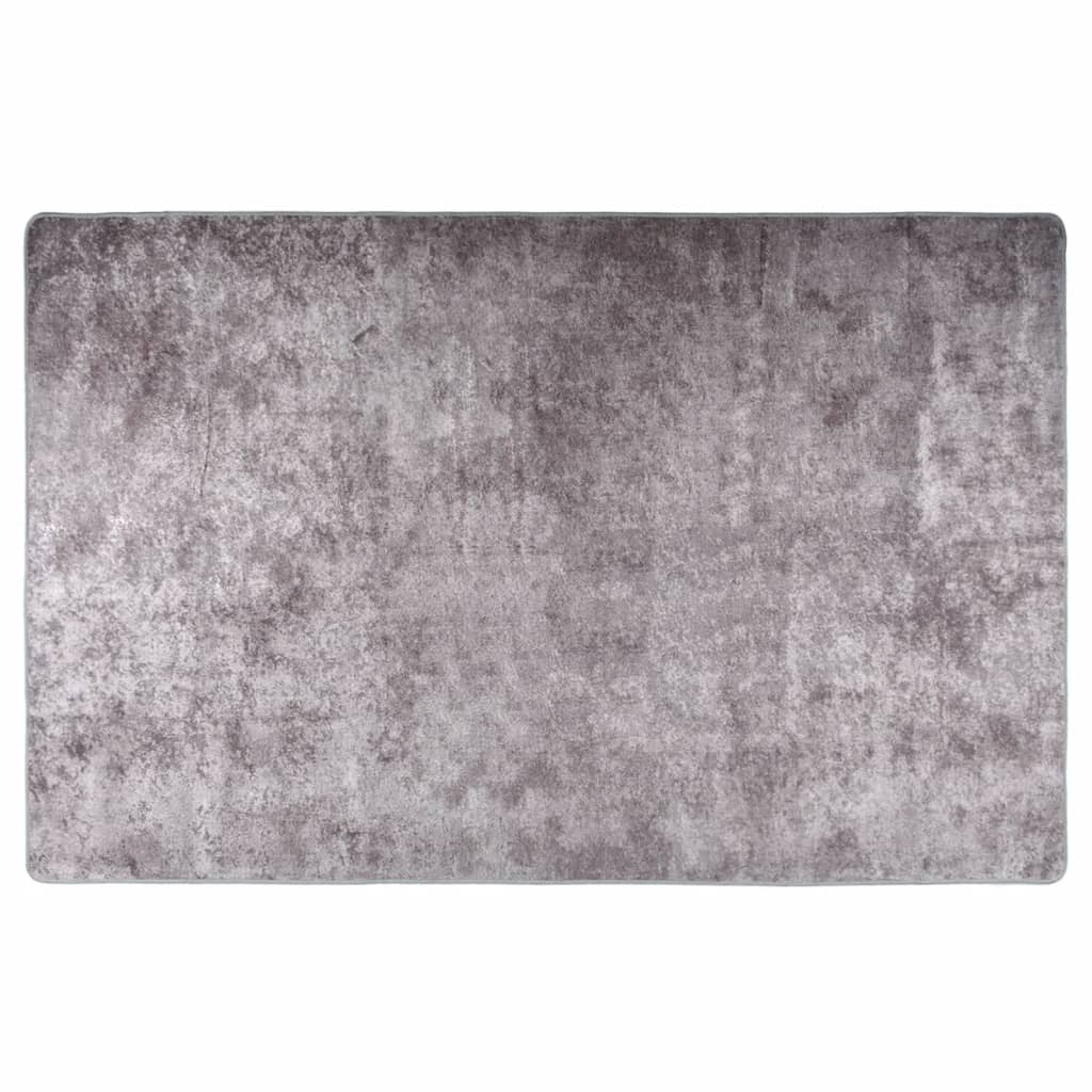 vidaXL Vaskbart teppe 80x150 cm sklisikker grå