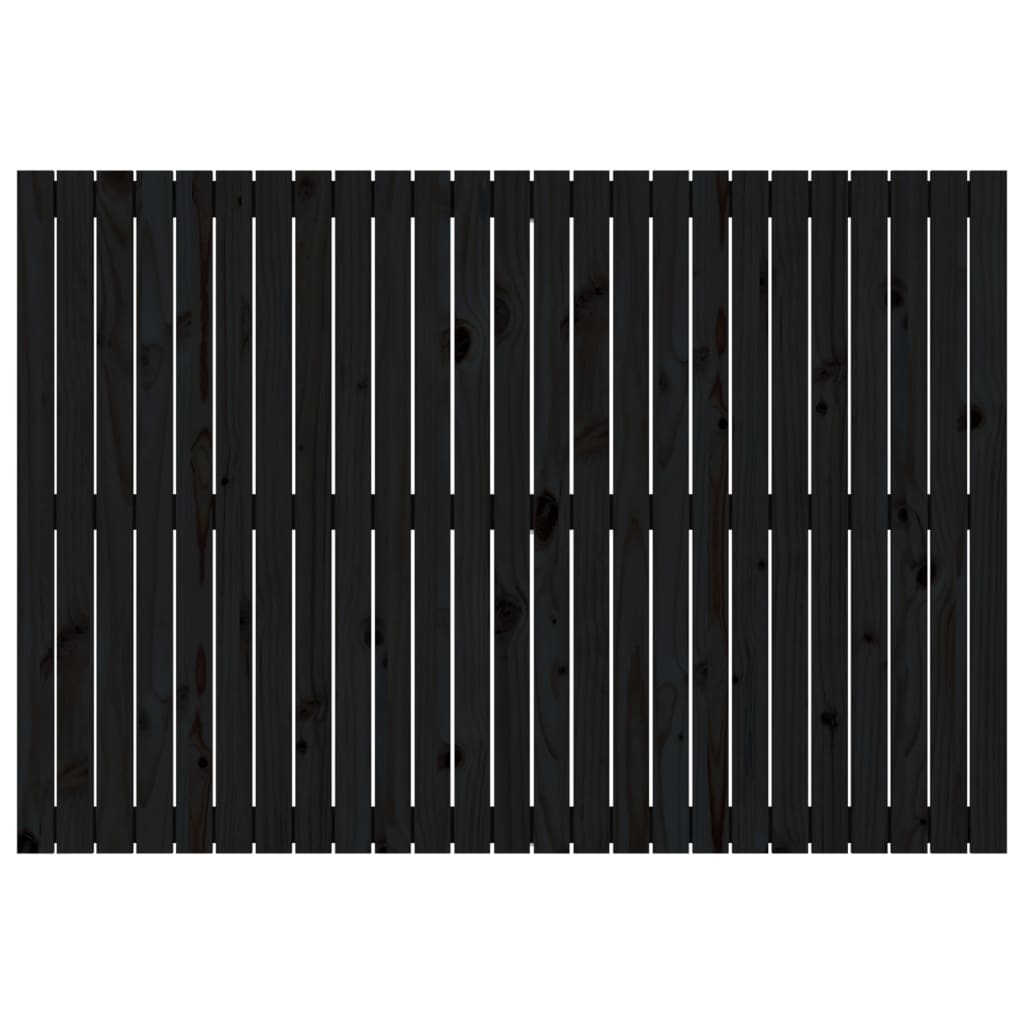 vidaXL Veggmontert sengegavl svart 159,5x3x110 cm heltre furu