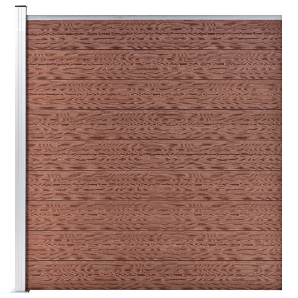 vidaXL Gjerdesett WPC 9 firkantet + 1 slisset 1657x186 cm brun