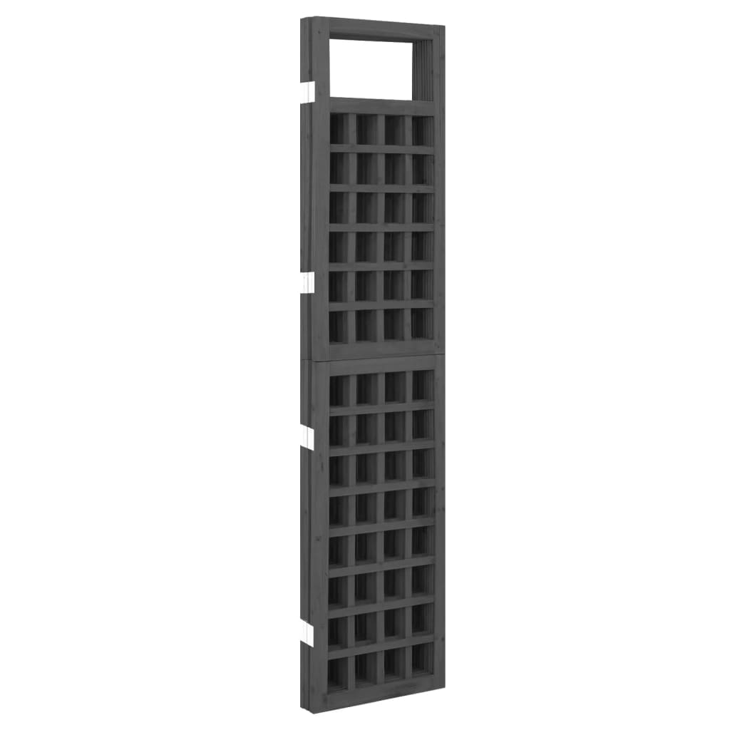vidaXL Romdeler/espalier 4 paneler heltre gran svart 161x180 cm