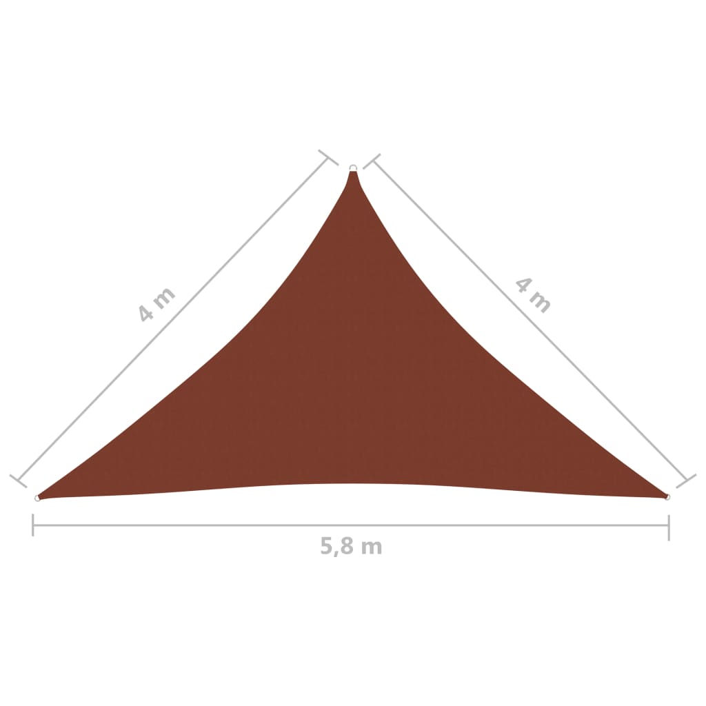 vidaXL Solseil oxfordstoff trekantet 4x4x5,8 m terrakotta