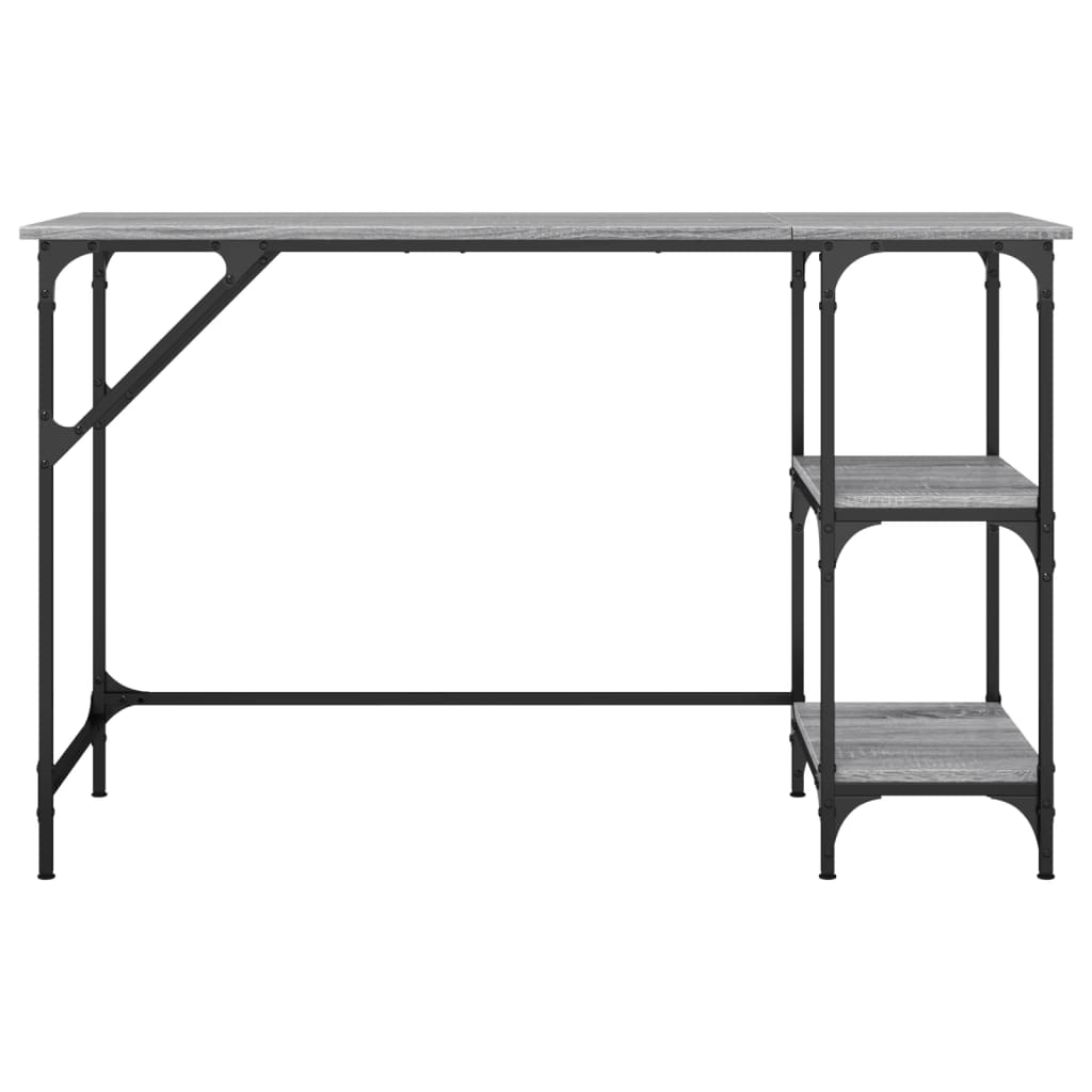 vidaXL Skrivebord grå sonoma 120x50x75 cm metall og konstruert tre