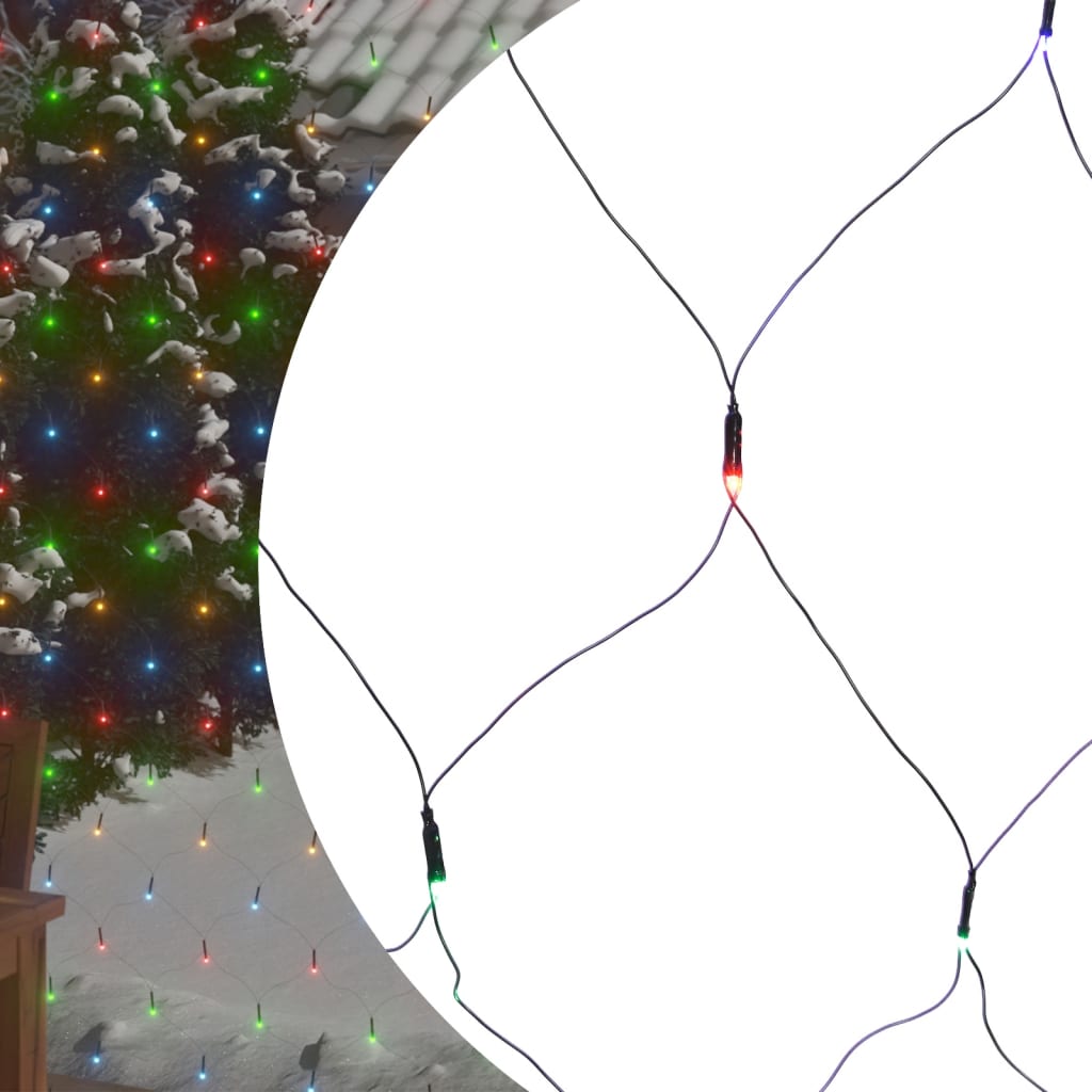 vidaXL Julenettlys flerfarget 4x4 m 544 lysdioder innendørs og utendørs