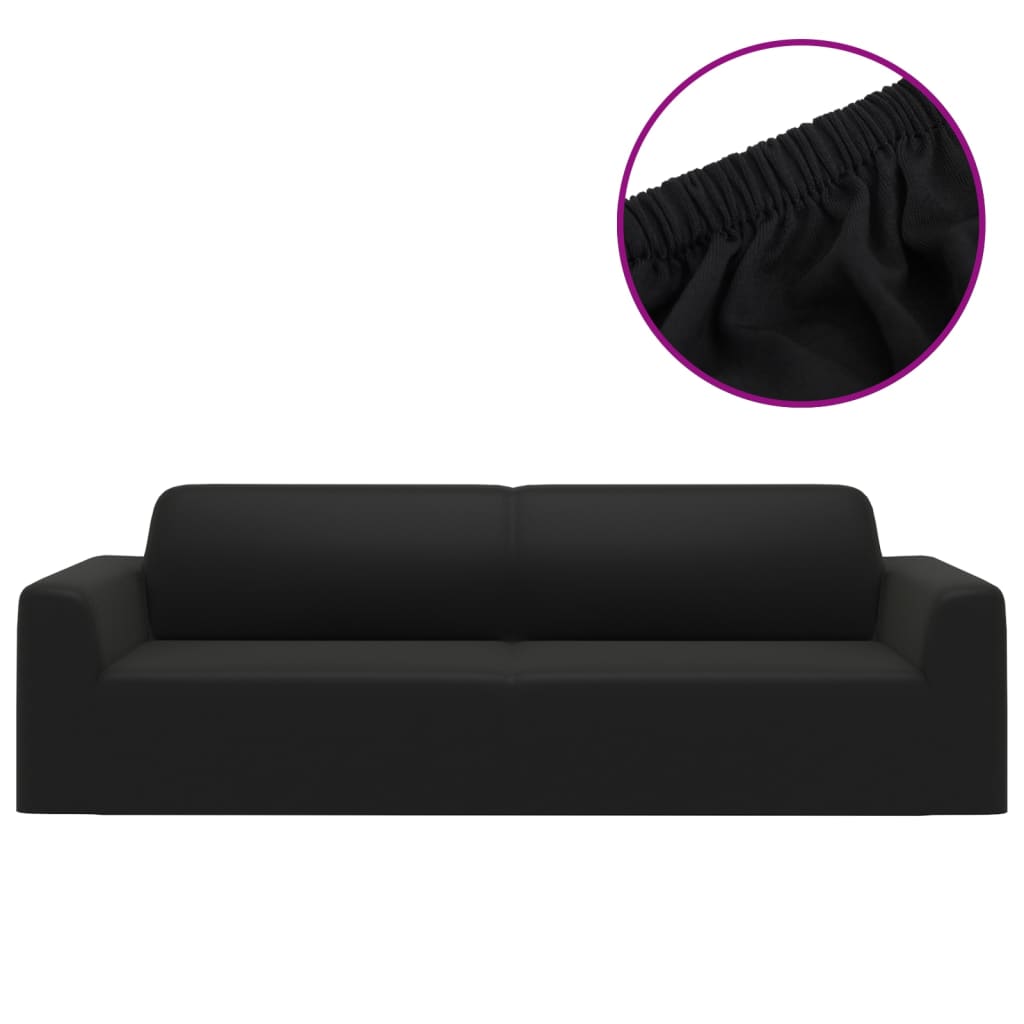 vidaXL 3-seters sofaovertrekk polyester svart