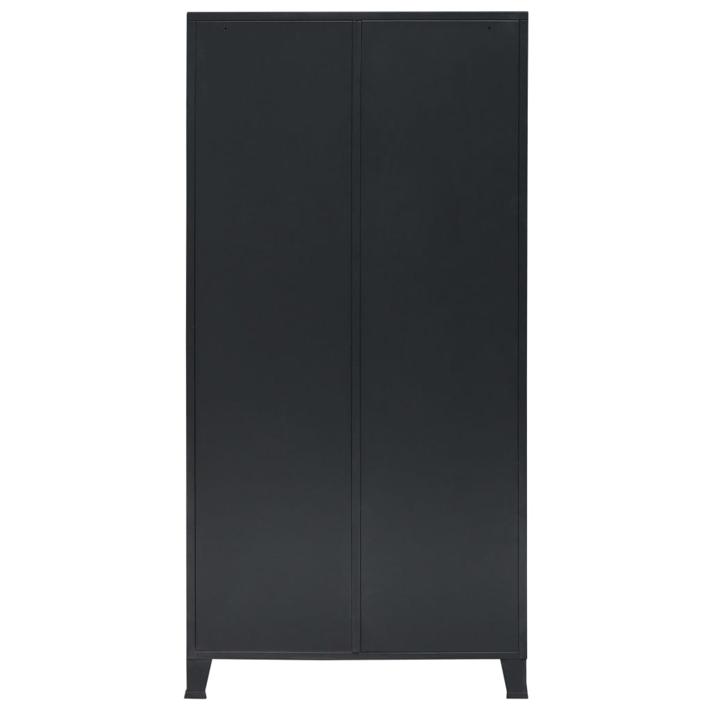 vidaXL Garderobe metall industriell stil 90x40x180 cm svart