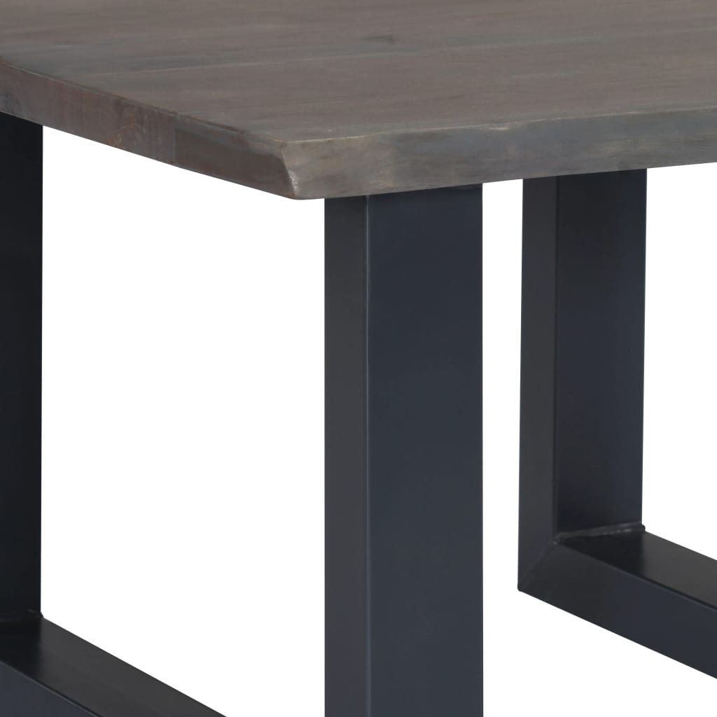 vidaXL Sofabord med livlige kanter grå 60x60x40 cm heltre akasie