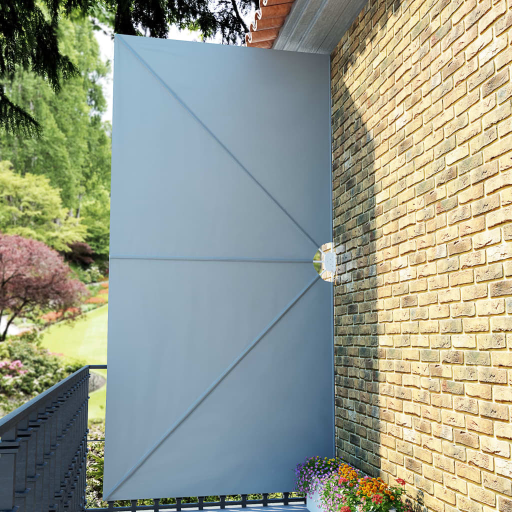 vidaXL Sammenleggbar sidemarkise for terrasse grå 400x200 cm