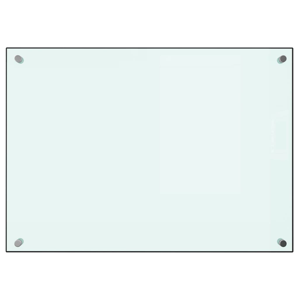 vidaXL Kjøkkenplate hvit 70x50 cm herdet glass