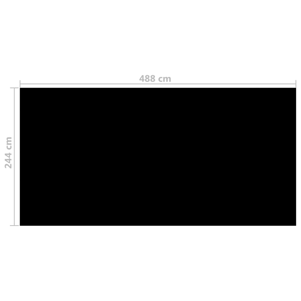 vidaXL Bassengtrekk svart 488x244 cm PE