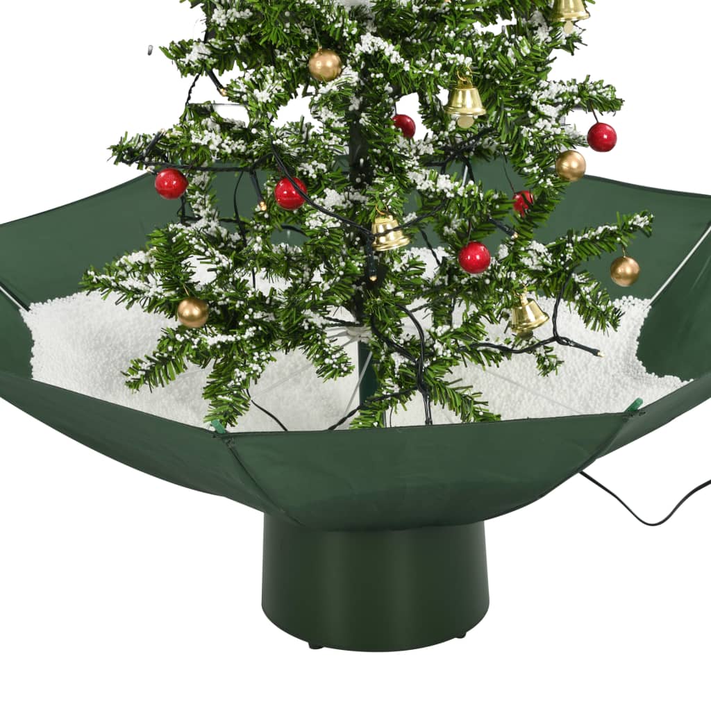 vidaXL Kunstig juletre med snø og paraplybase grønn 75 cm