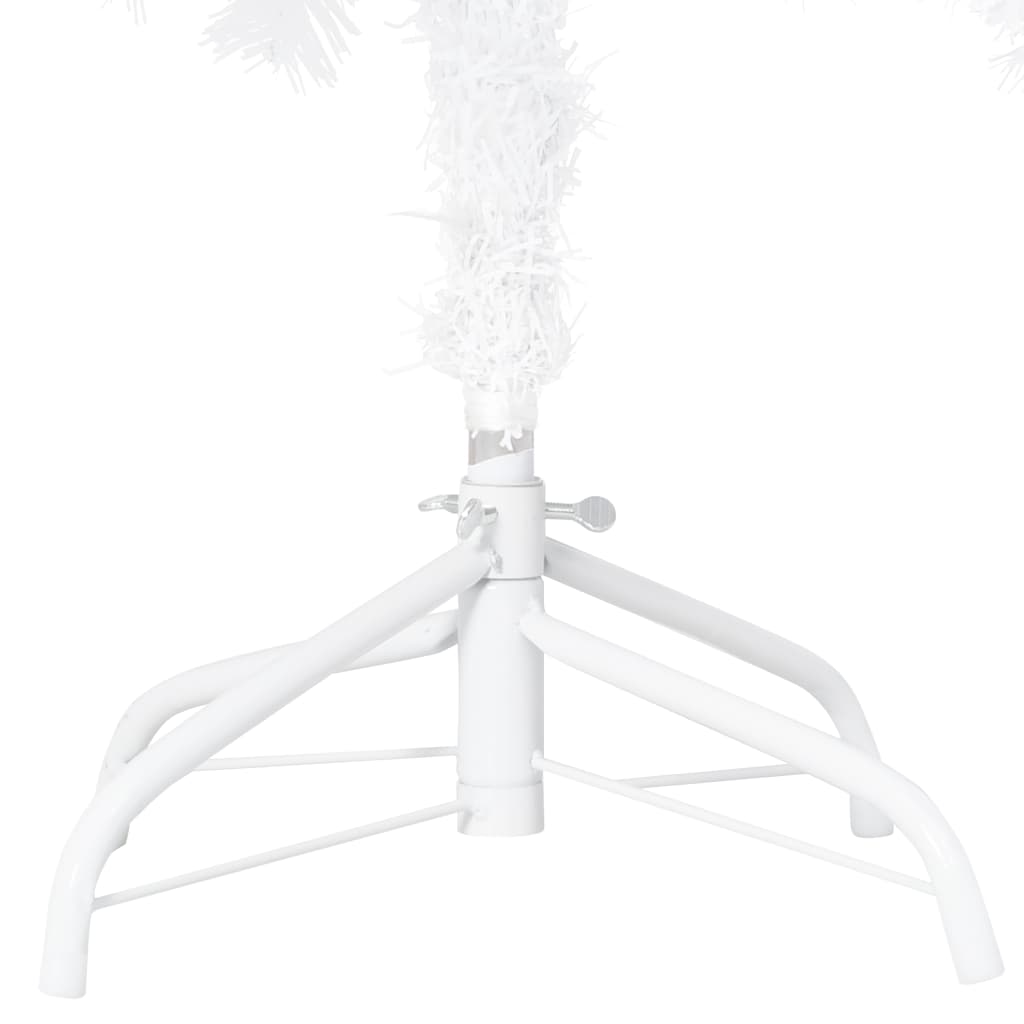vidaXL Forhåndsbelyst kunstig juletre med tykke grener hvit 150 cm