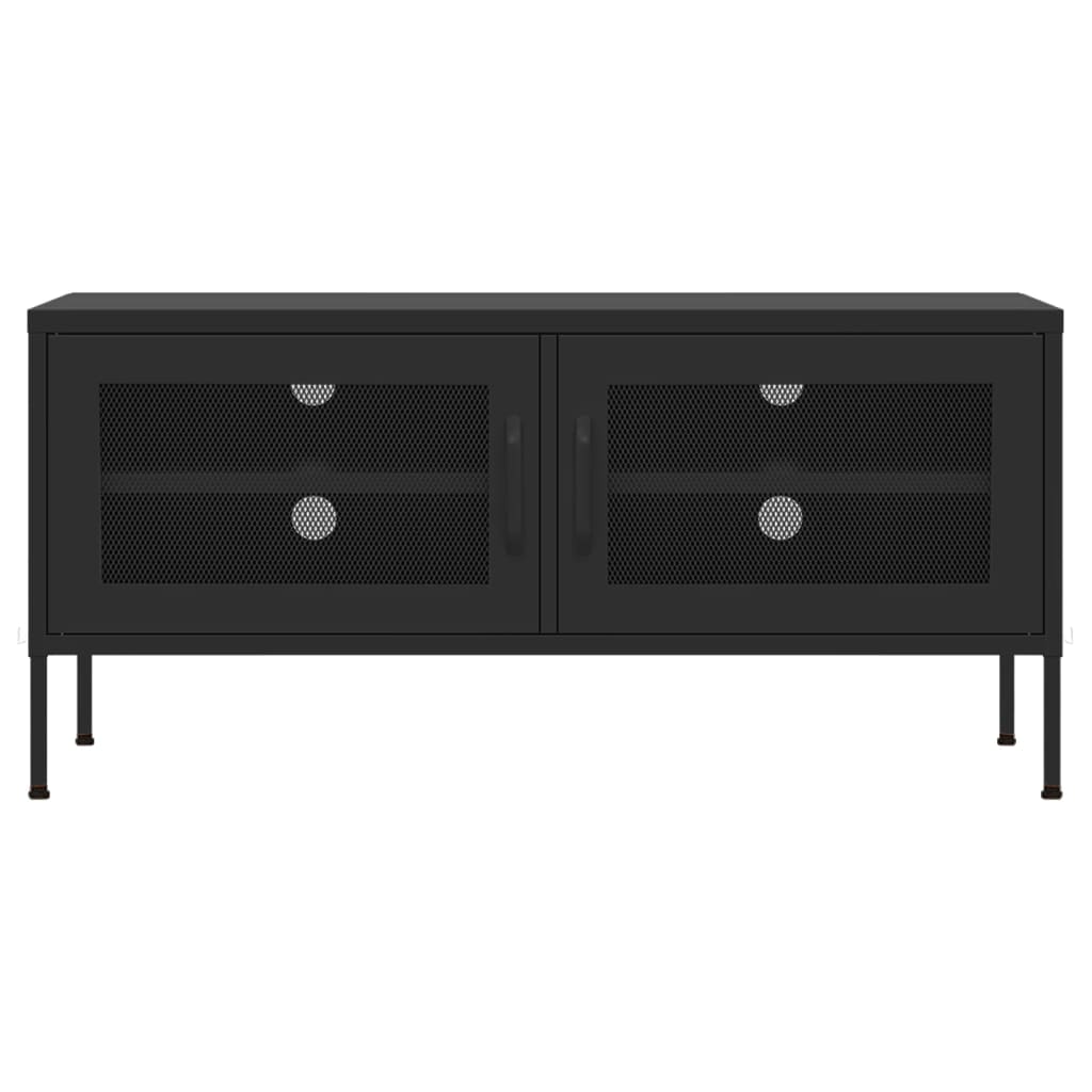 vidaXL TV-benk svart 105x35x50 cm stål