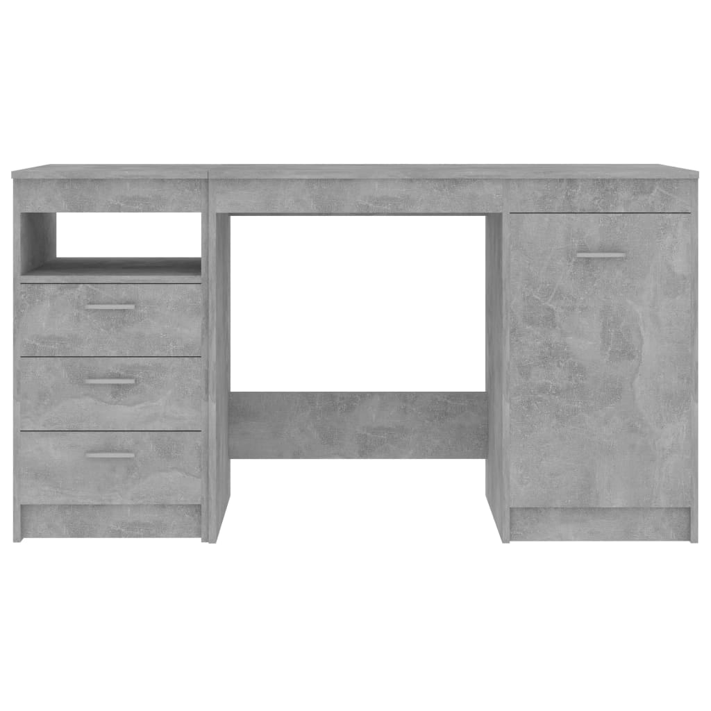 vidaXL Skrivebord betonggrå 140x50x76 cm sponplate