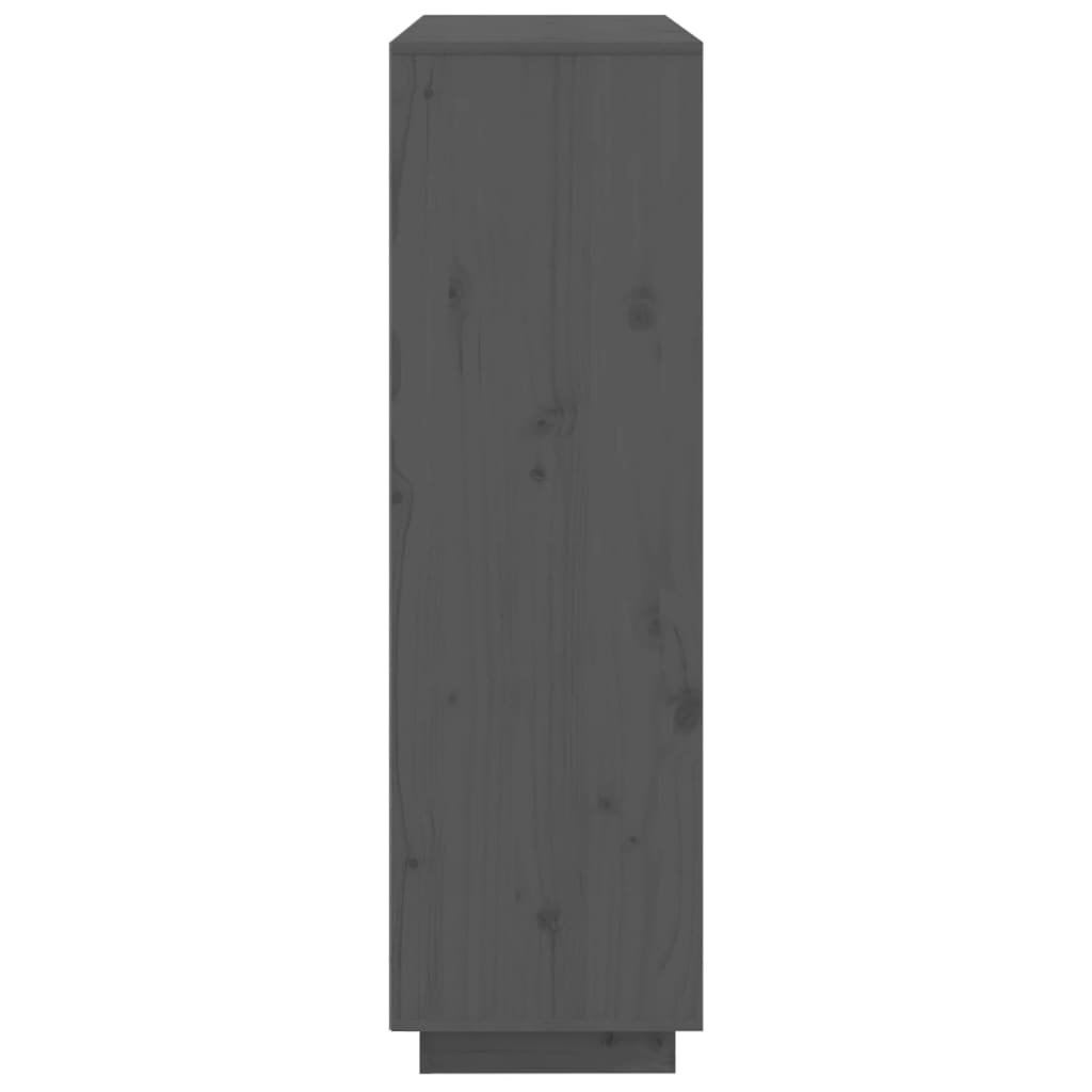 vidaXL Highboard grå 110,5x35x117 cm heltre furu
