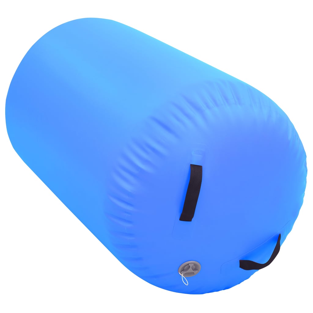 vidaXL Oppblåsbar gymnastikkrull med pumpe 100x60 cm PVC blå