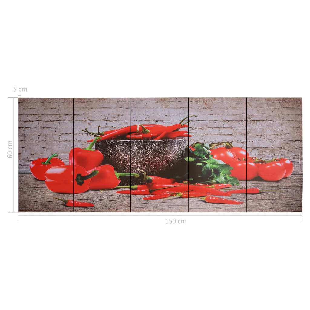 vidaXL Lerretsbilde paprika flerfarget 150x60 cm