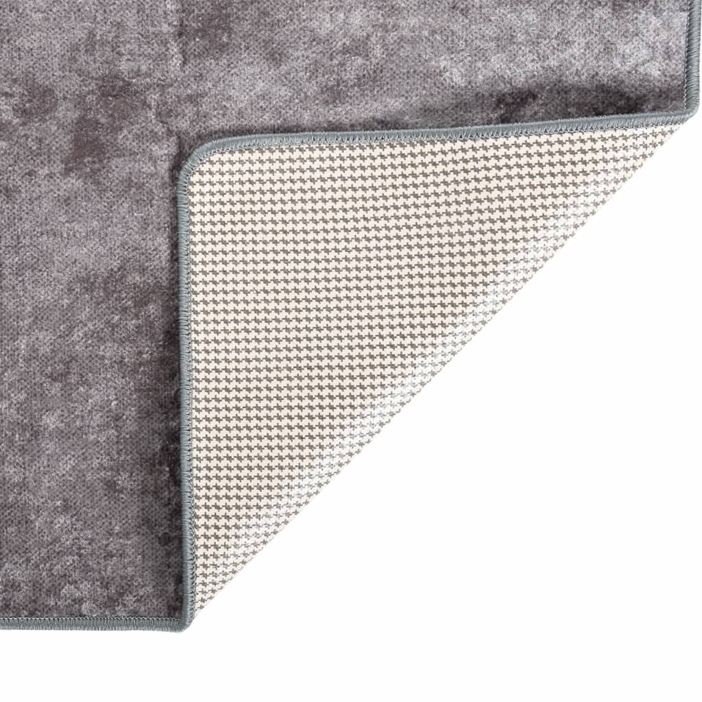 vidaXL Vaskbart teppe 160x230 cm sklisikkert grå
