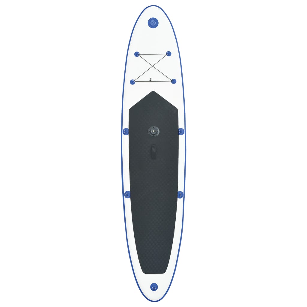 vidaXL Oppblåsbart padlebrettsett med seil blå og hvit