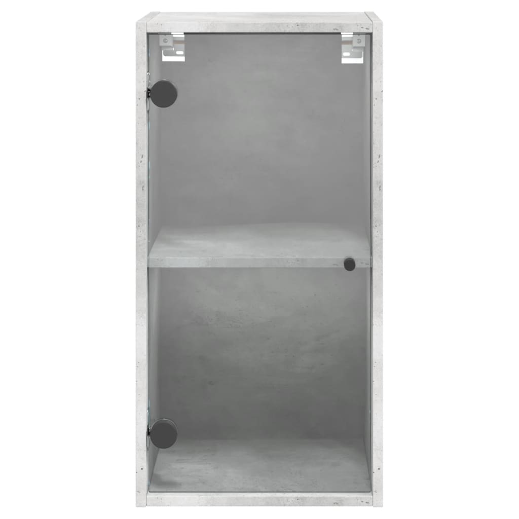 vidaXL Sideskap med glassdører betonggrå 35x37x68,5 cm