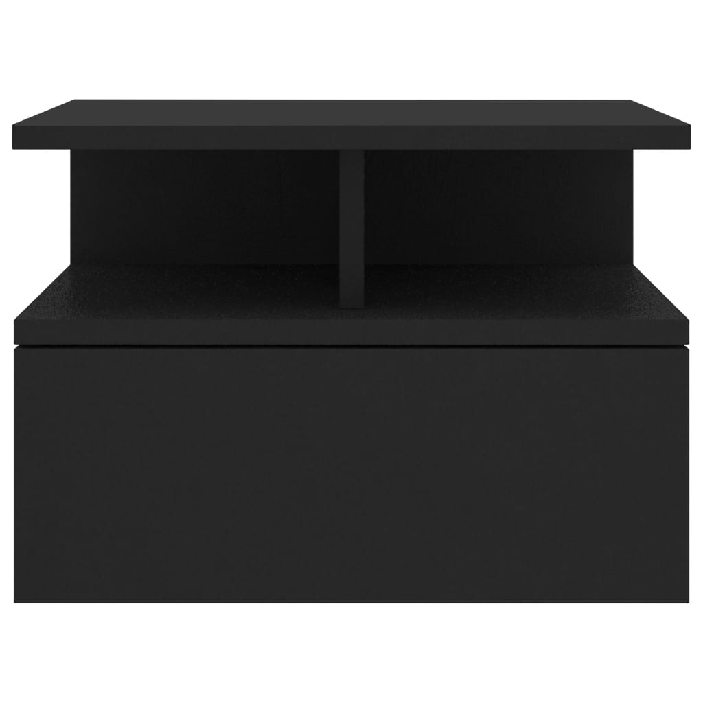 vidaXL Flytende nattbord svart 40x31x27 cm sponplate