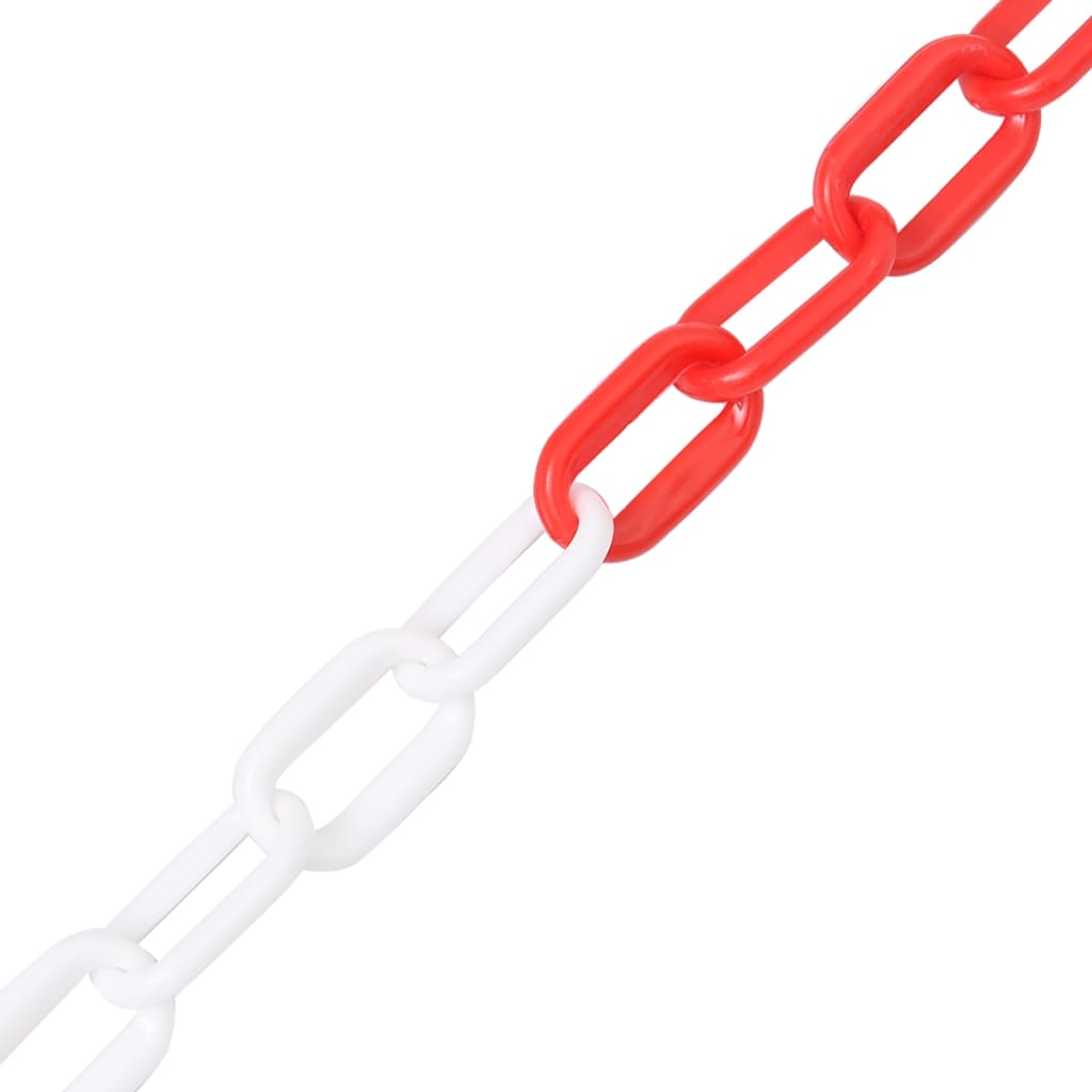 vidaXL Sperrekjetting rød og hvit 100 m Ø6 mm plast