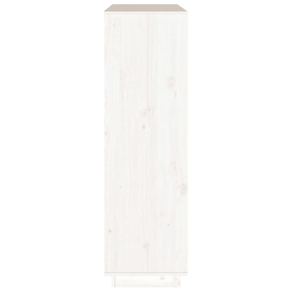 vidaXL Highboard hvit 110,5x35x117 cm heltre furu