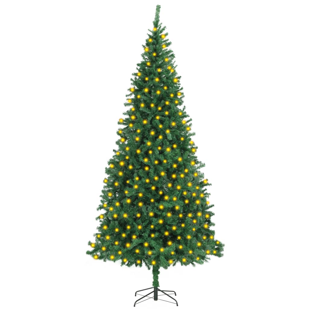 vidaXL Forhåndsbelyst kunstig juletre 300 cm grønn